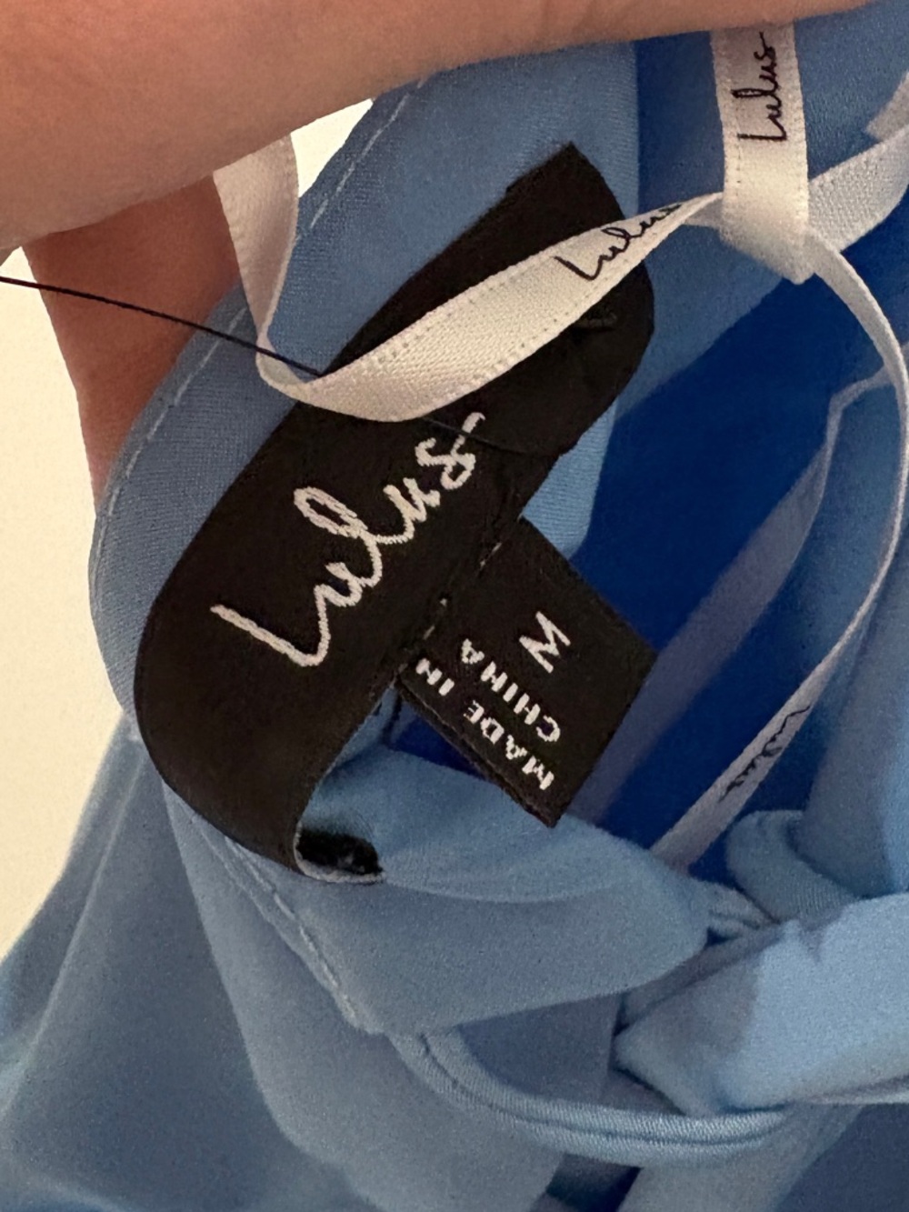 NWT Lulu's Light Blue Square-Neck Lace Up Mini Dress size medium - Picture 5 of 5